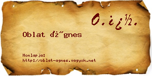 Oblat Ágnes névjegykártya